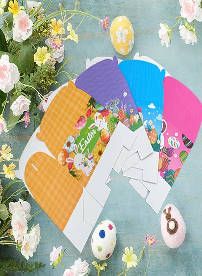Suponey 12pcs Easter Treat Boxes Gift Boxes Party Favor Easter Basket with Handle Eggs Containers for Home School Holiday Party Decoration - Image 5